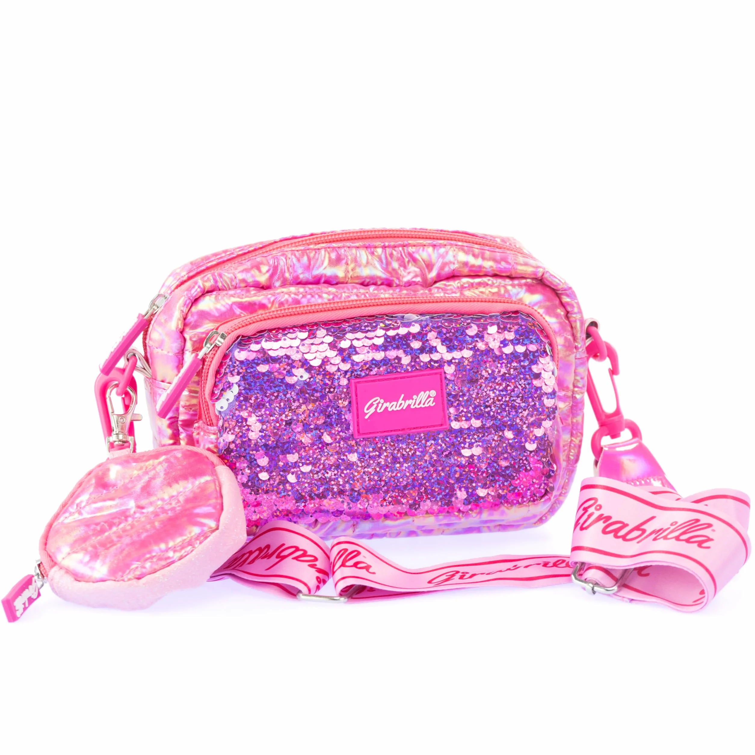 Girabrilla Nice Group Puffer Borsa Pochette, 1 Borsetta a tracolla Magenta con Porta Monete per bambine