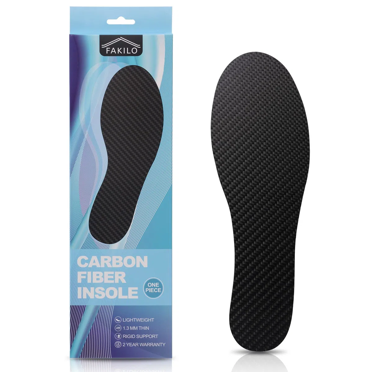 Soletta in fibra di carbonio 1 pezzo, solette FAKILO in fibra di carbonio Inserto per scarpe per donna Uomo, supporto rigido per punta erbosa