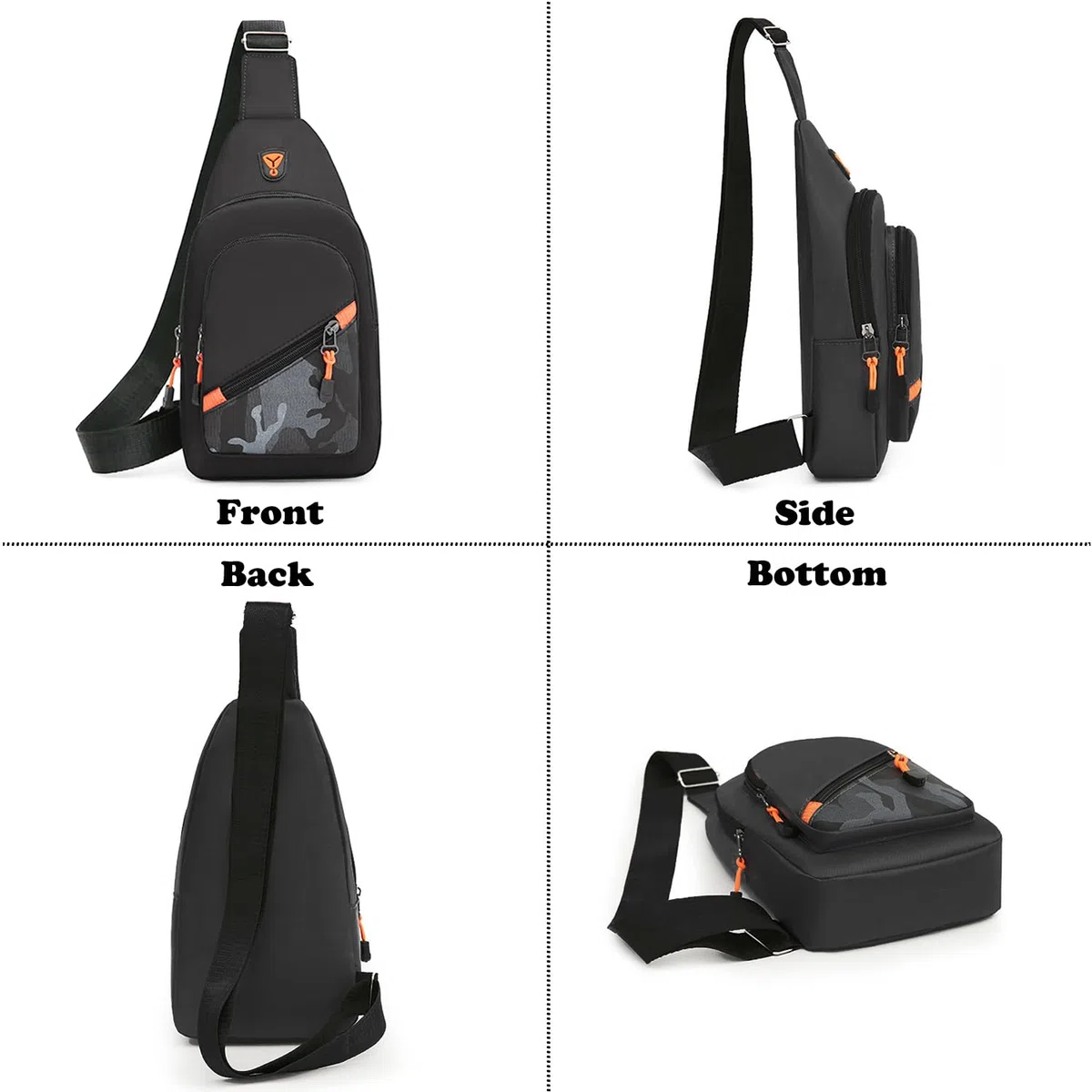 Crossbody Zaino Borsellino Antifurto Borsa, Monospalla Marsupio Zainetto Piccolo Sling Bag Borsello a Tracolla Mini Borse Lavoro Messenger per Uomo Donna Viaggio
