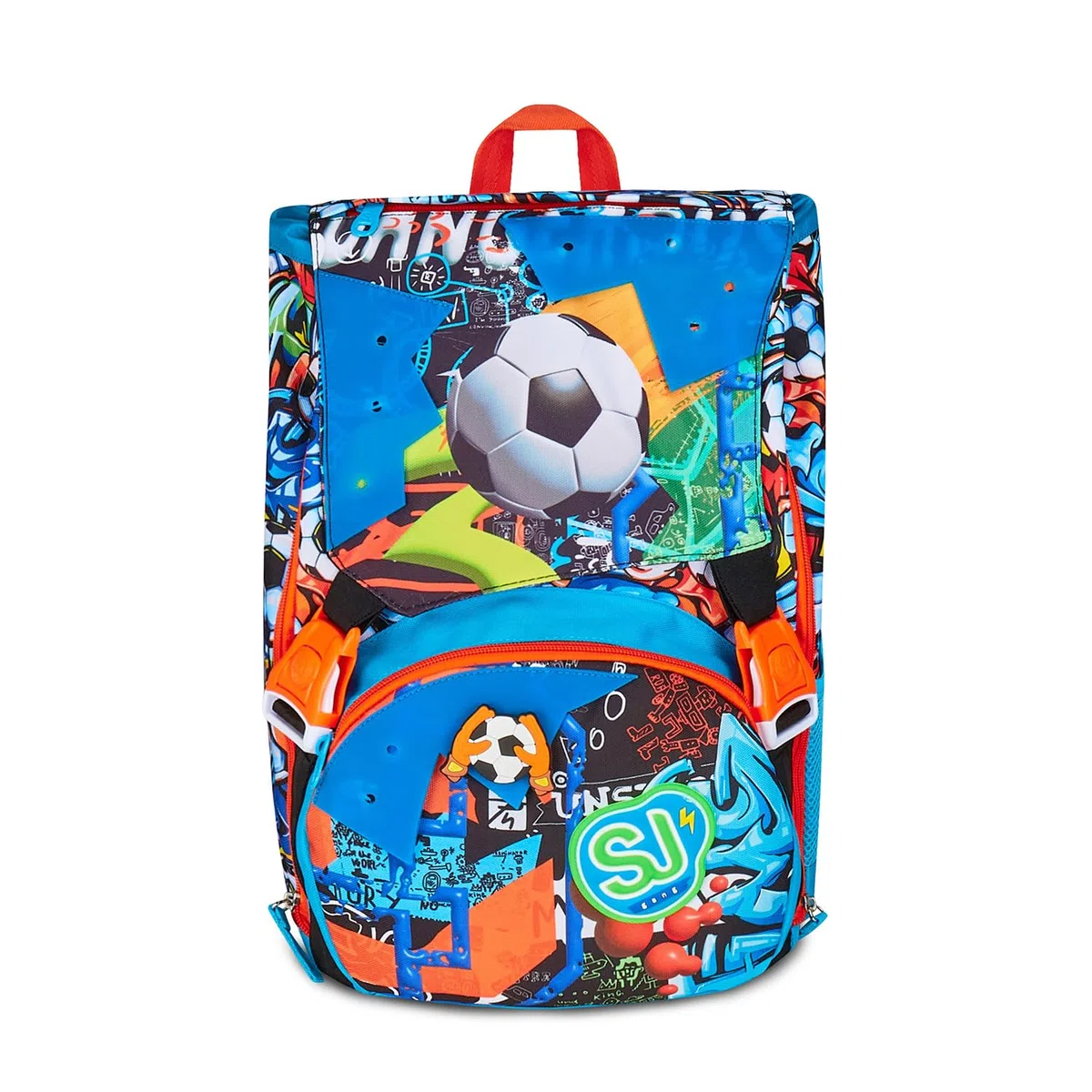 SJ GANG STYLE JAM GANG Zaino Scuola Estensibile Big, Blu, Zaino con Divisorio Interno, Tasca Superiore con Patch Riposizionabili, Tasca per Borraccia, 24 L, Zaino Scuola Elementare, Zaino Bambino