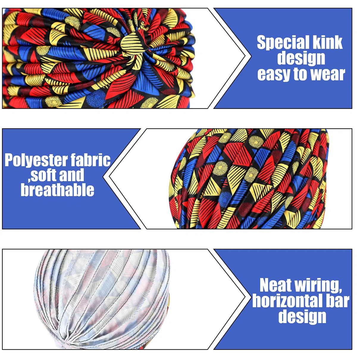 Geyoga 4 pezzi africani donne turbante cap foulard donna turbante cap stretch twisted headwrap