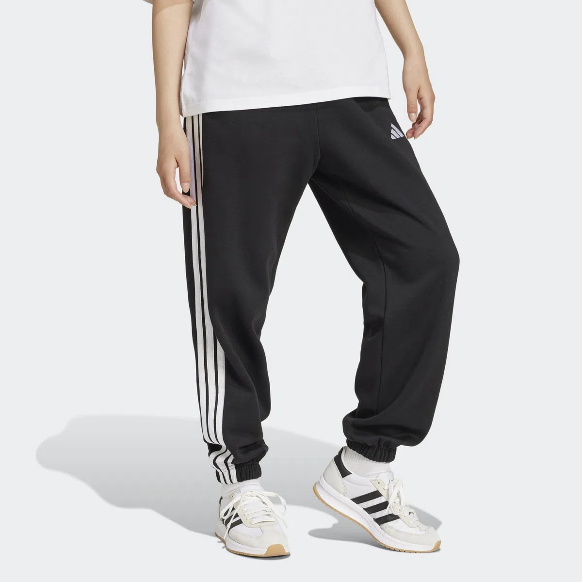Adidas - Essentials 3-Stripes Fleece Loose, Pantaloni Donna