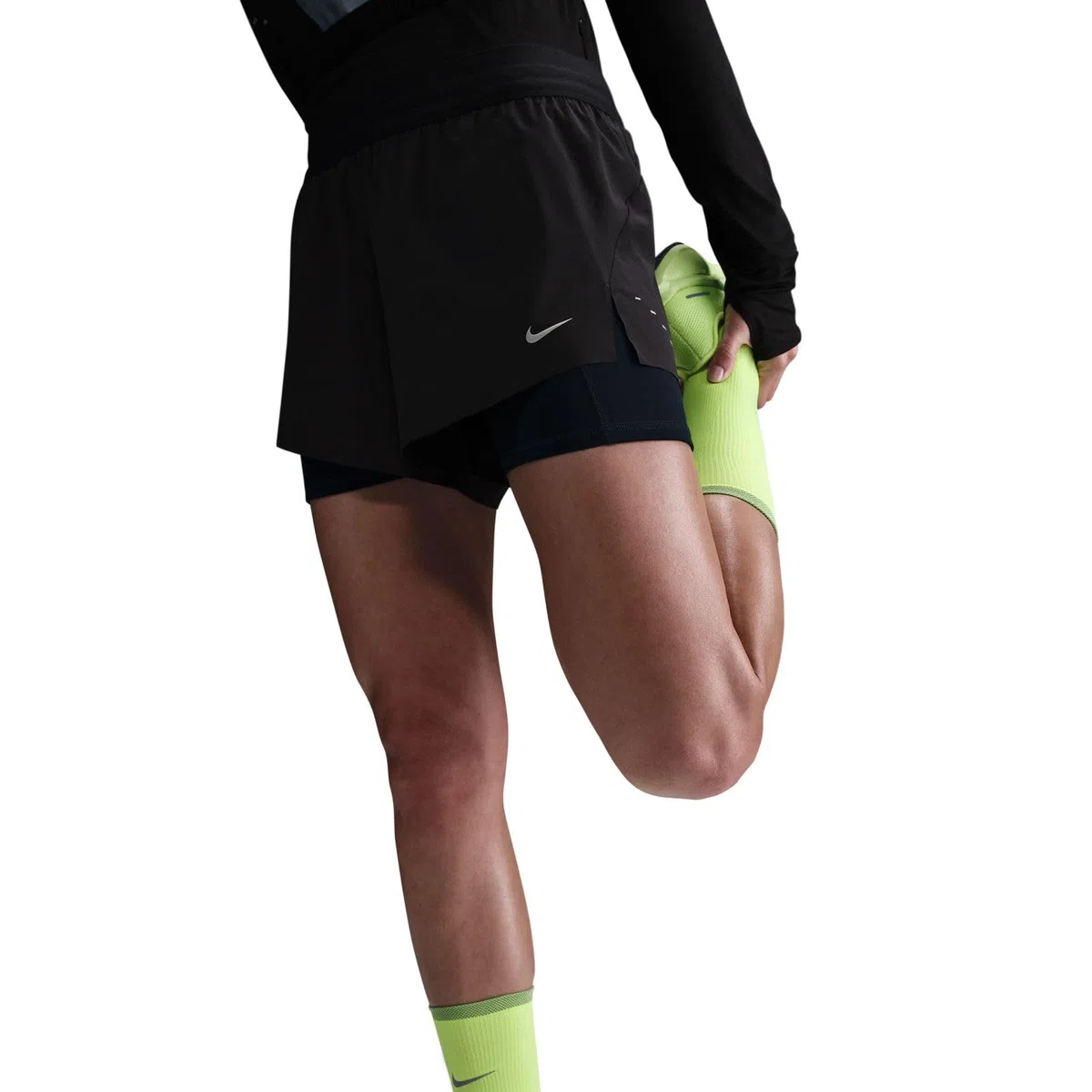 Nike - Shorts da Running 2 in 1 A Vita Media Dri-Fit 8 Cm Nike Swift – Donna, Pantaloncini da Corsa 2 in 1 Donna