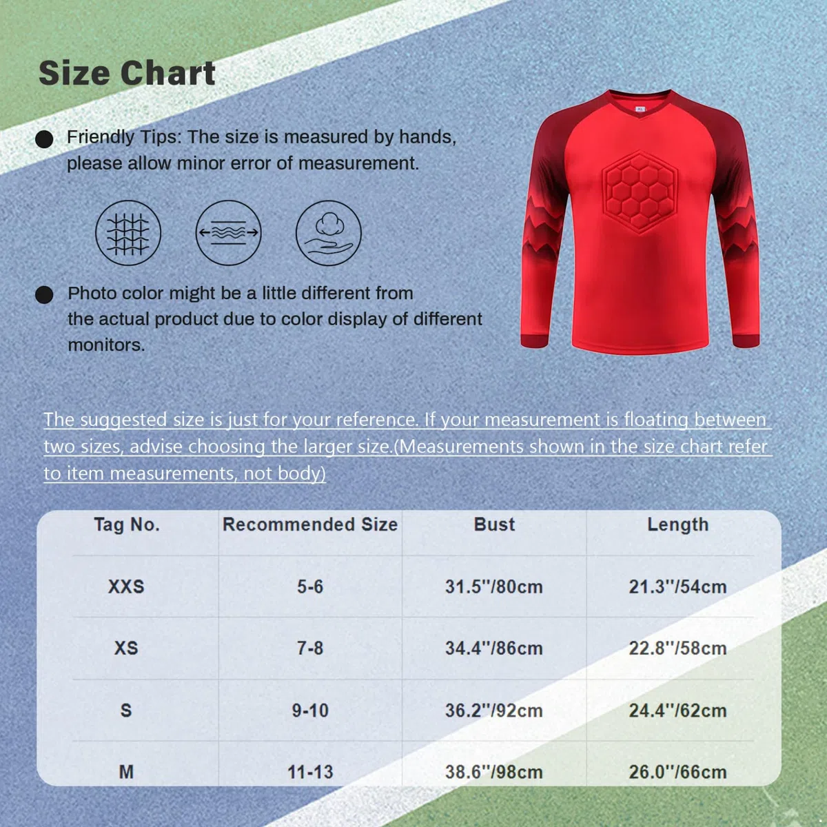 Tenuta da Portiere Calcio Bambino Ragazzo Maglietta Sportiva Maniche Lunghe Antiurto Maglie da Portiere Calcio Tuta da Jogging Abbigliamento Sportivo