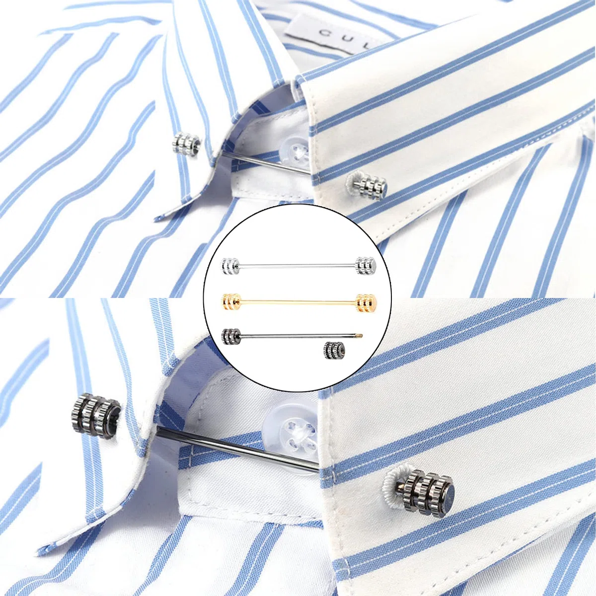 3 Pcs,Spilli Per Cravatta Da Uomo,Collare Clip Collar Pin, Metallo Spilla Da Cravatta,Spilla Da Colletto Per Camicia Da Uomo,Collo Da Spilla Da Cravatta,Fermacravatta Per Accessori Per Abiti