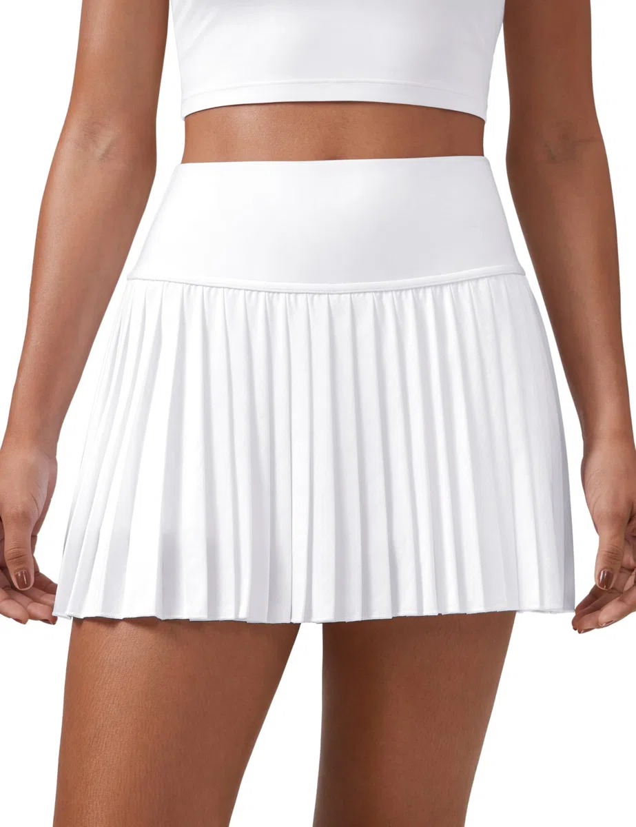 CRZ YOGA Gonne da Tennis plissettate a Vita Alta delle Donne con Tasche Corte