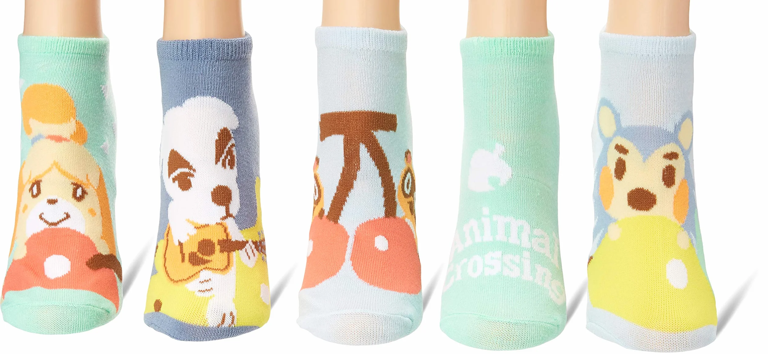 Nintendo Damen Animal Crossing 5 Pack No Show Socks Animal Crossing 5 Pack No Show Socks