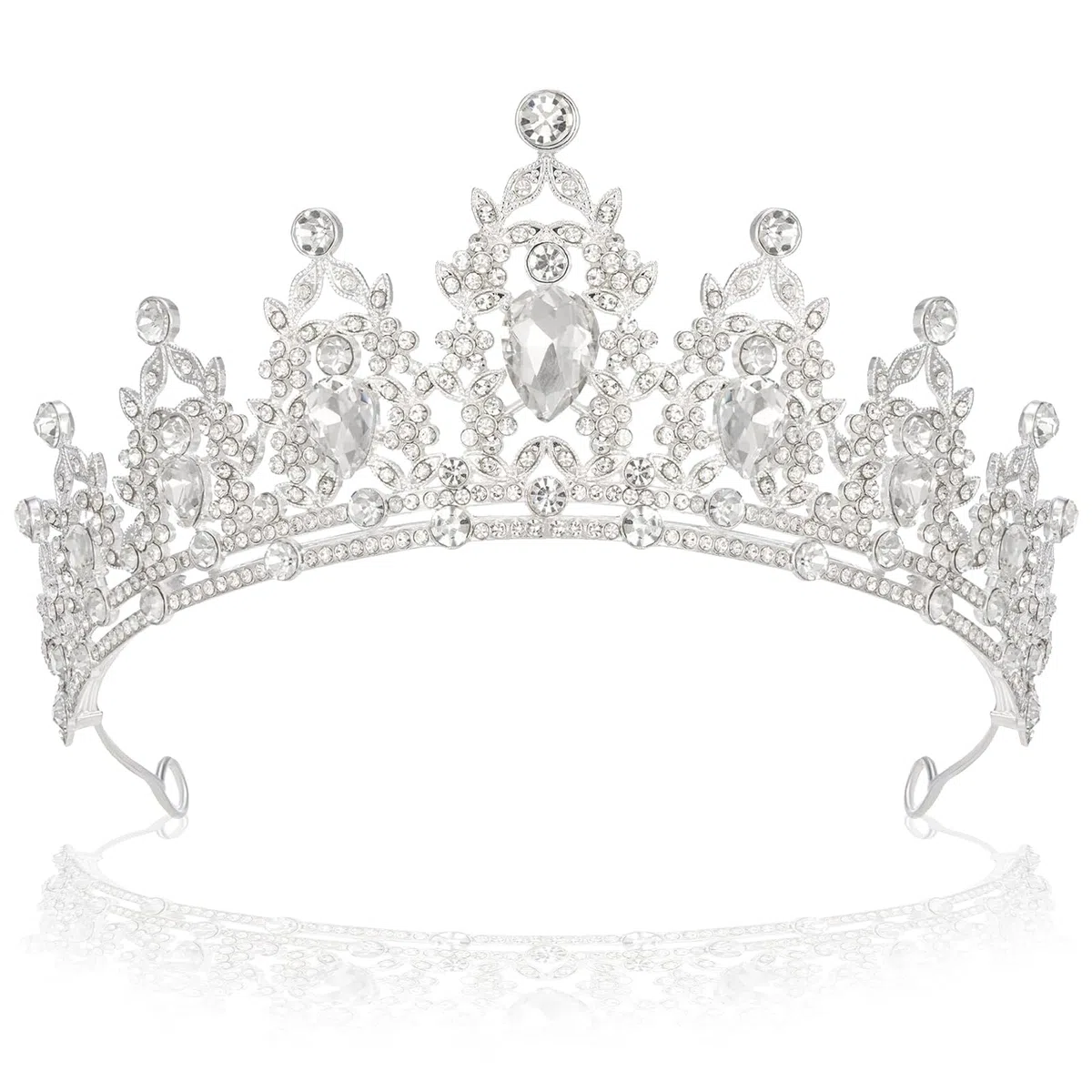 Tiara Corona di Cristallo,Corona da Donna,Tiara Sposa,Cristallo Strass Diadema,Diadema Principessa,Tiara Corona Strass,Corona Regina per Compleanno,Nozze,Spettacolo,Ballo di Fine Anno Festa