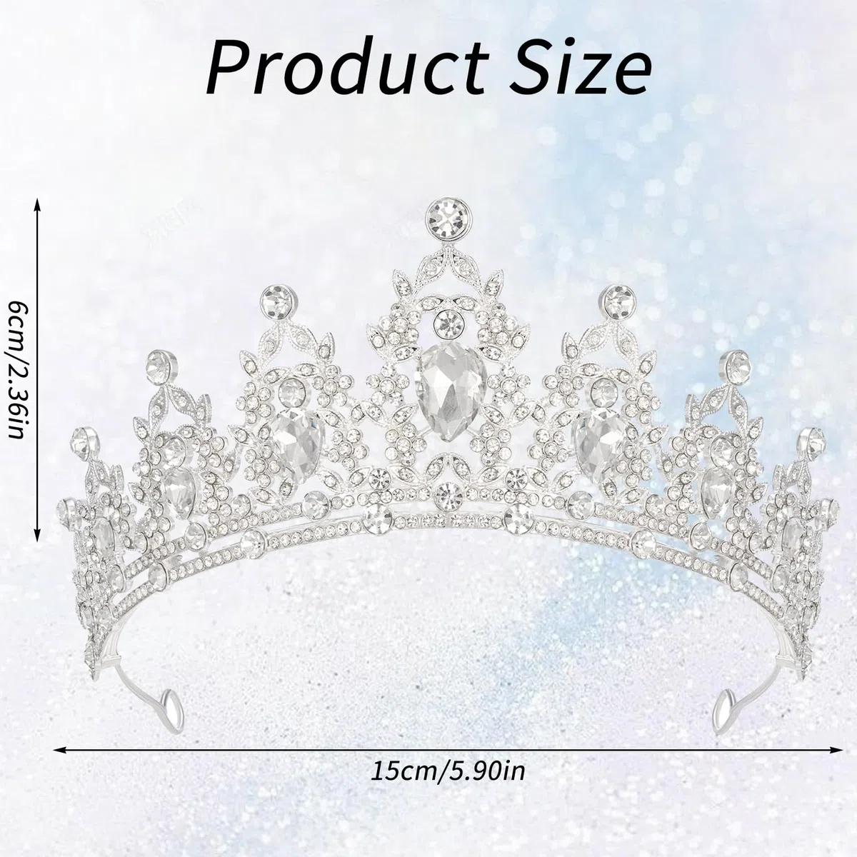 Tiara Corona di Cristallo,Corona da Donna,Tiara Sposa,Cristallo Strass Diadema,Diadema Principessa,Tiara Corona Strass,Corona Regina per Compleanno,Nozze,Spettacolo,Ballo di Fine Anno Festa