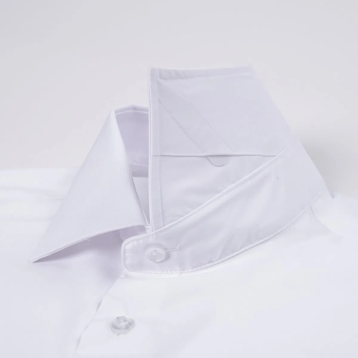 Camicia da uomo elasticizzata, colletto Windsor, polsini francesi, camicia formale a maniche lunghe con colletto rimovibile, tinta unita