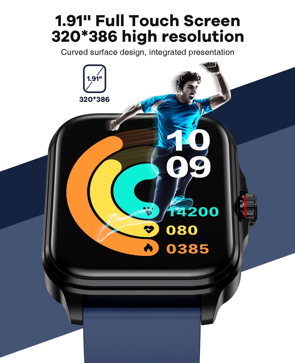 SOUYIE Smartwatch Uomo Donna, Smartwatch con Effettua/Risposta Chiamate, 1.96" Orologio Smart watch con Monitoraggio del SpO2 Sonno Contapassi per IOS Android