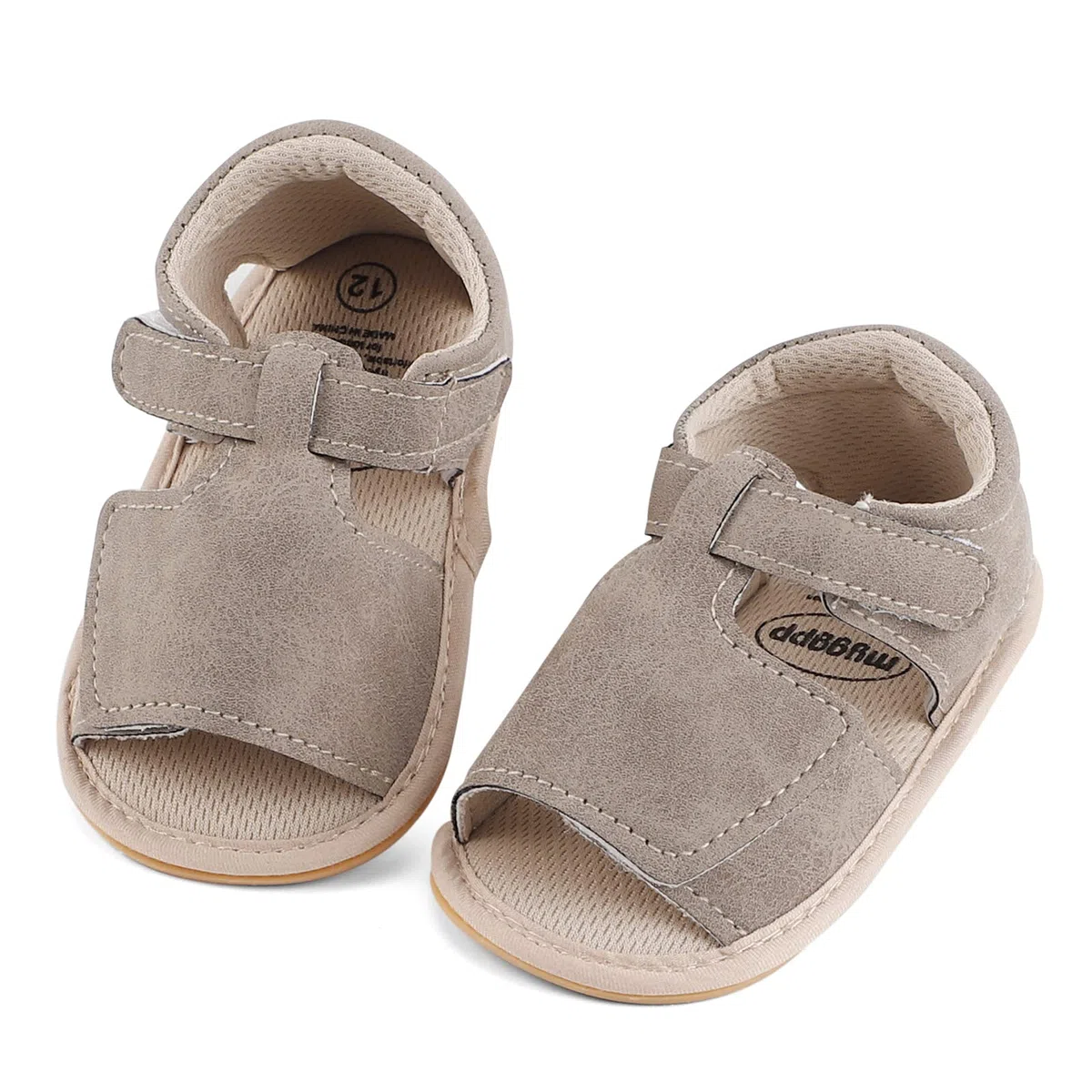 LACOFIA Sandali Neonato Battesimo Scarpe Primi Passi per Bambini estive con Suola in Gomma Antiscivolo Mesi