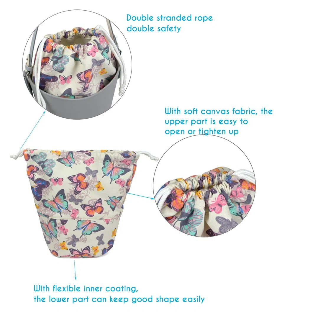 nuovo Coulisse Tessuto Tela Interno Tasca Fodera per Obasket Obag Borsetta Inserto per O Bag (Modello 2)