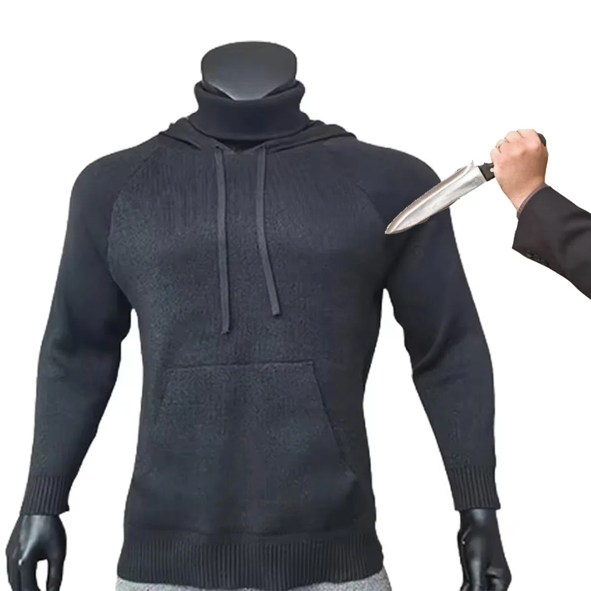 Felpa con Cappuccio Antitaglio di Livello 5, con Protezione per Il Collo, Abbigliamento Protettivo per Esterni, Abbigliamento di Sicurezza Antitaglio per Autodifesa XL