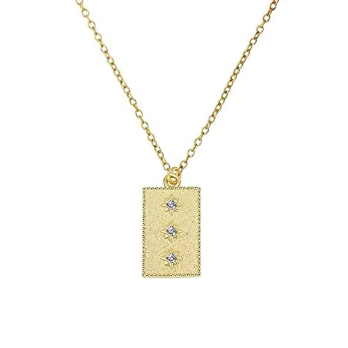 Collana di Gioielli per Ragazze quadrate a Tre Punti Collana a Stella per Women Chain 18K Bijoux Made in China Decorations