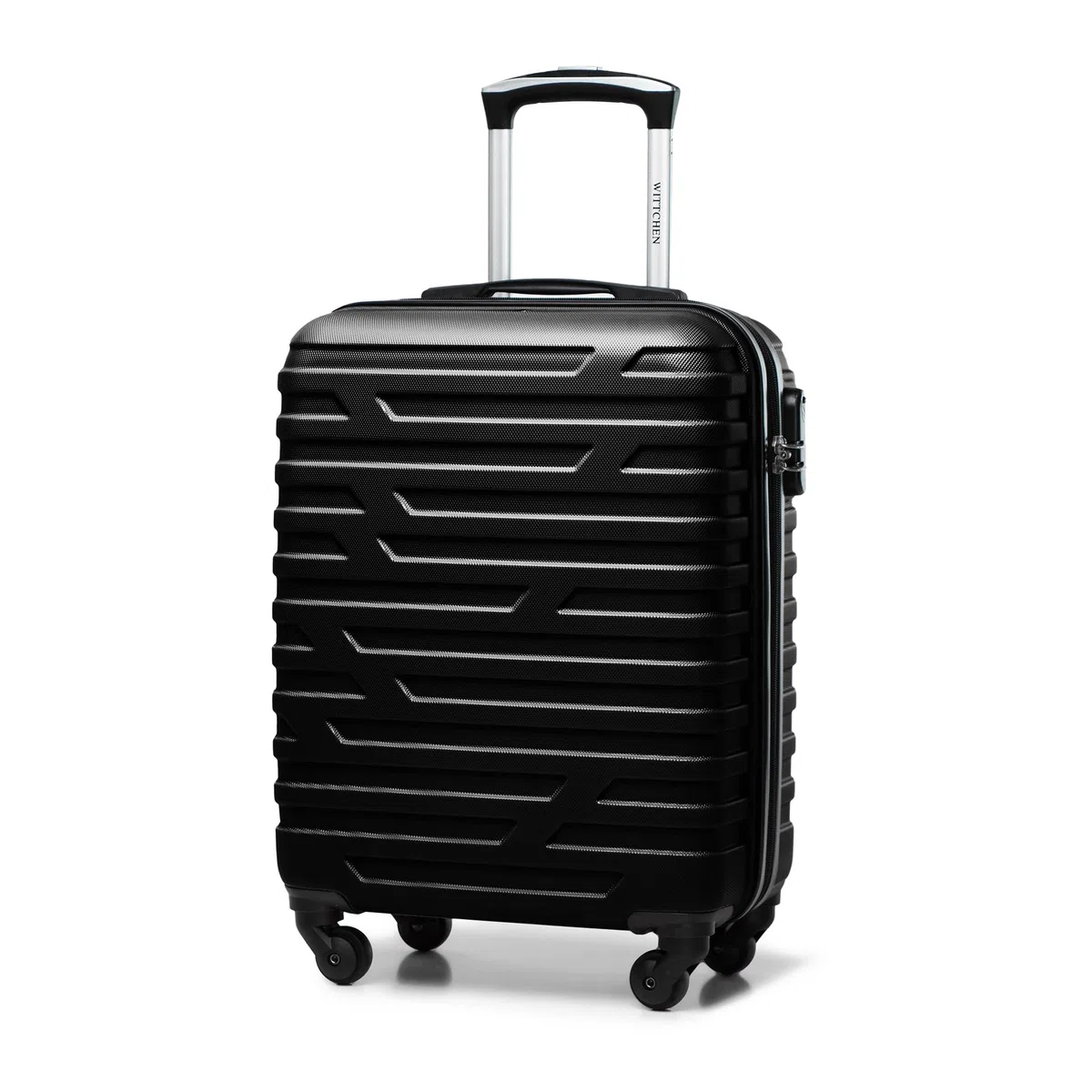 WITTCHEN A-line II valigia da cabina a mano | trolley a mano valigia da imbarco rigida in ABS di alta qualità e robusta Taglia S nero Ryanair/ITA Airways/easyJet/Volotea