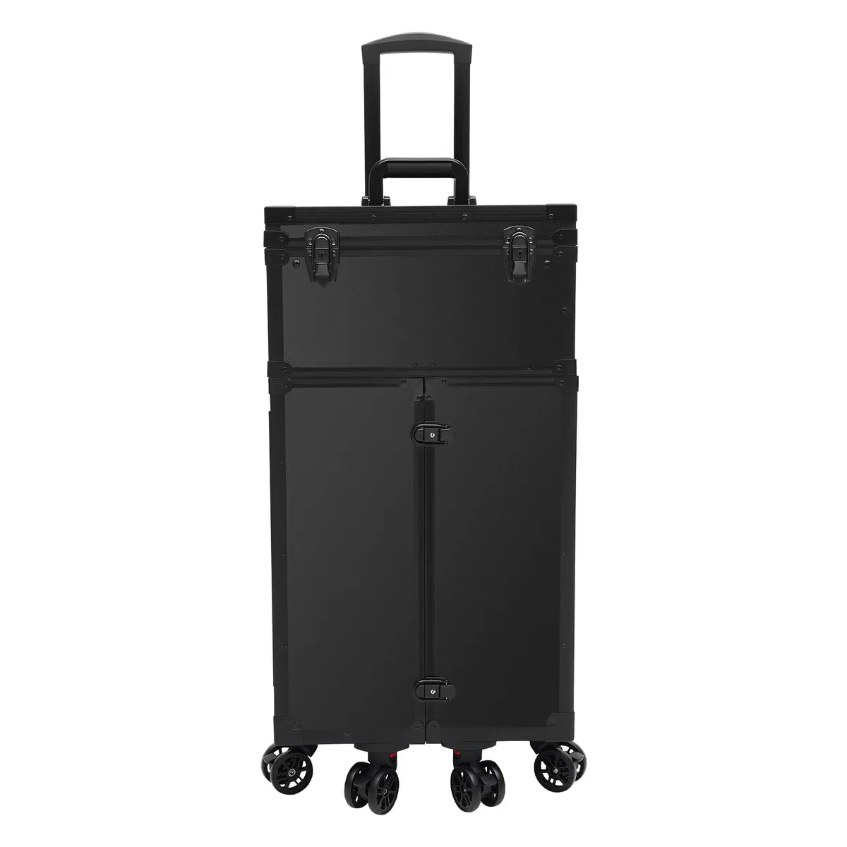 Valigetta cosmetica | Valigetta per trucchi | Valigetta professionale con ruote | Alluminio & ABS | Manico regolabile in altezza | 4 cassetti + scomparti | Portatile fino a 30 kg | Per truccatori e