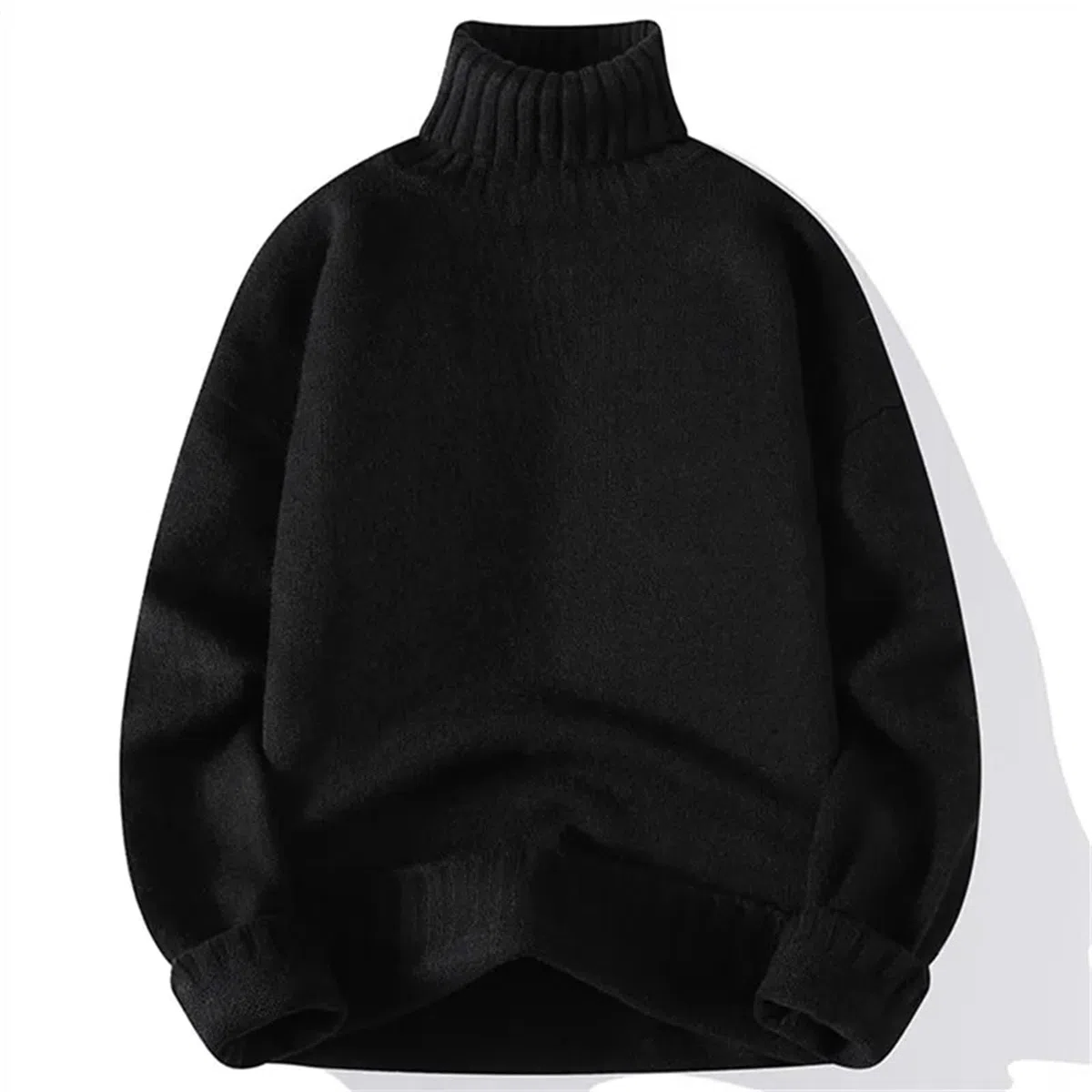 Maglione da uomo a collo alto casual tinta unita maglione lavorato a maglia autunno e inverno maglione caldo e morbido per gli uomini