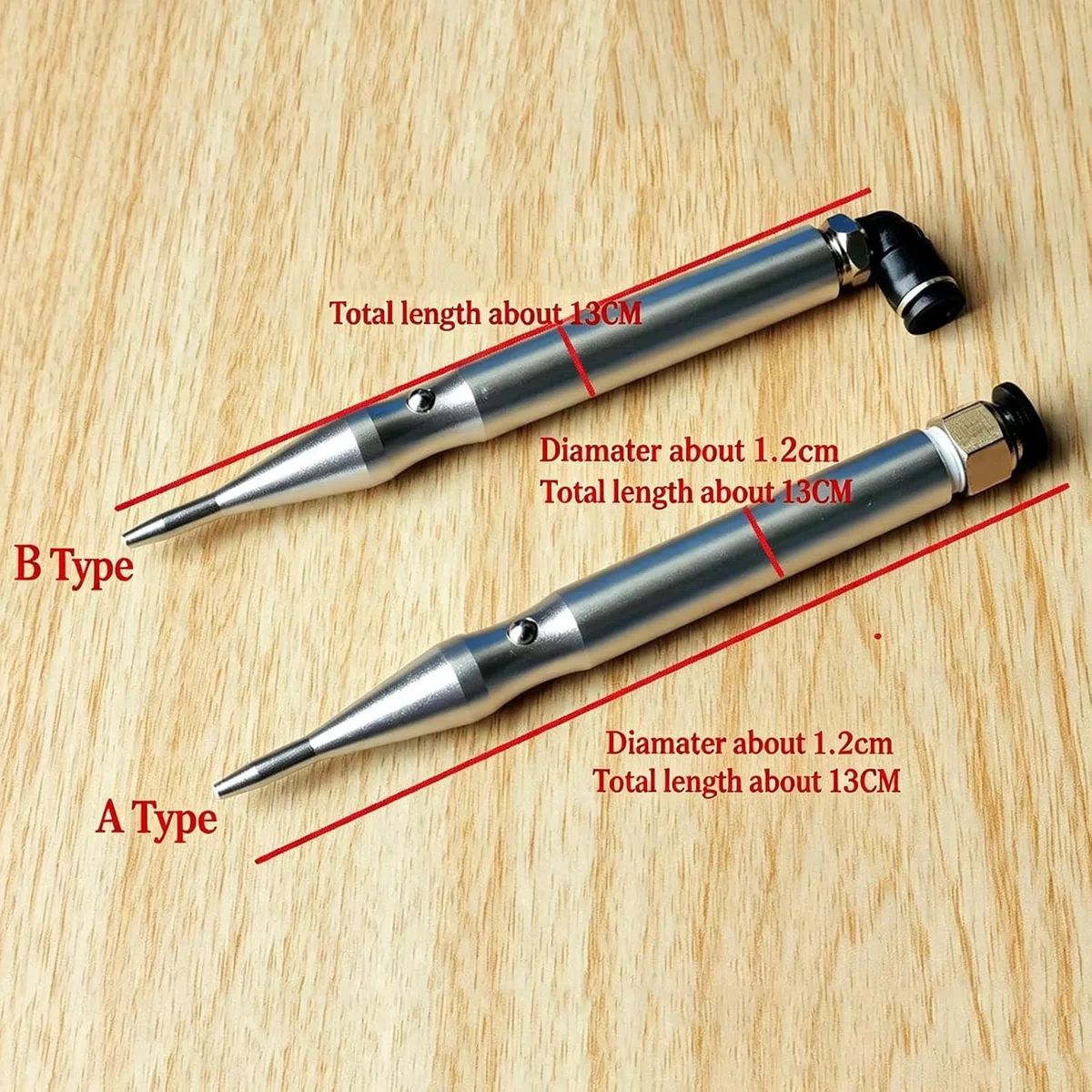 Penna per La Pulizia del Quadrante Dell'orologio, Penna Ad Aria Compressa, Pulitore Ad Aria, Regolatore di Flusso d'Aria in Linea, con Tubo Flessibile da 3 M, Regolatore di Flusso B