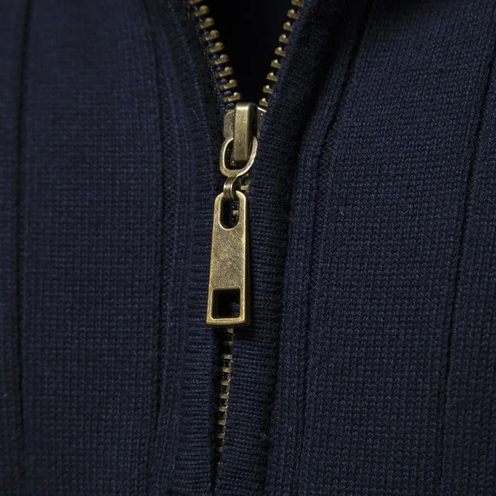 ZBDZSW Autunno Cerniera Pullover Maglioni per gli Uomini Caldo Inverno Collo Stand Cotone Maglione Lavorato A Maglia