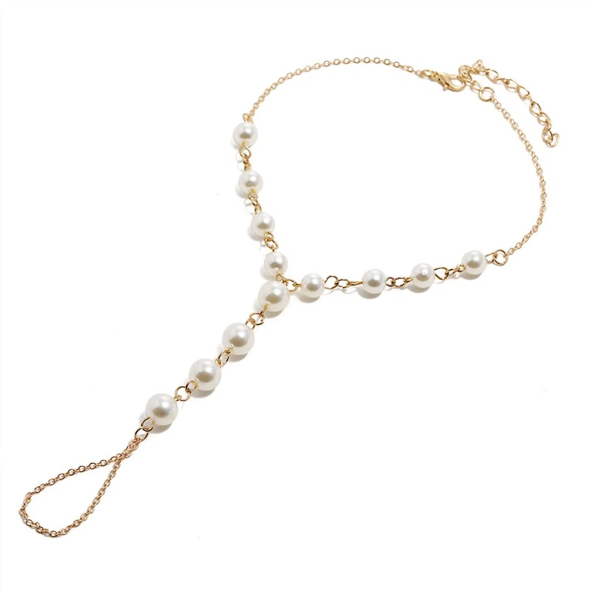 Cavigliere Calzature da Spiaggia Semplici Fatte a Mano Imitazione Punta di Perla Cavigliere Regolabili Cavigliere da Donna Cavigliere da Donna (Color : Silver)