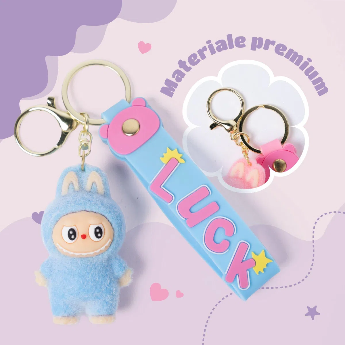 Set 3 Portachiavi Kawaii Monsters Colorati Blind Box da Collezione