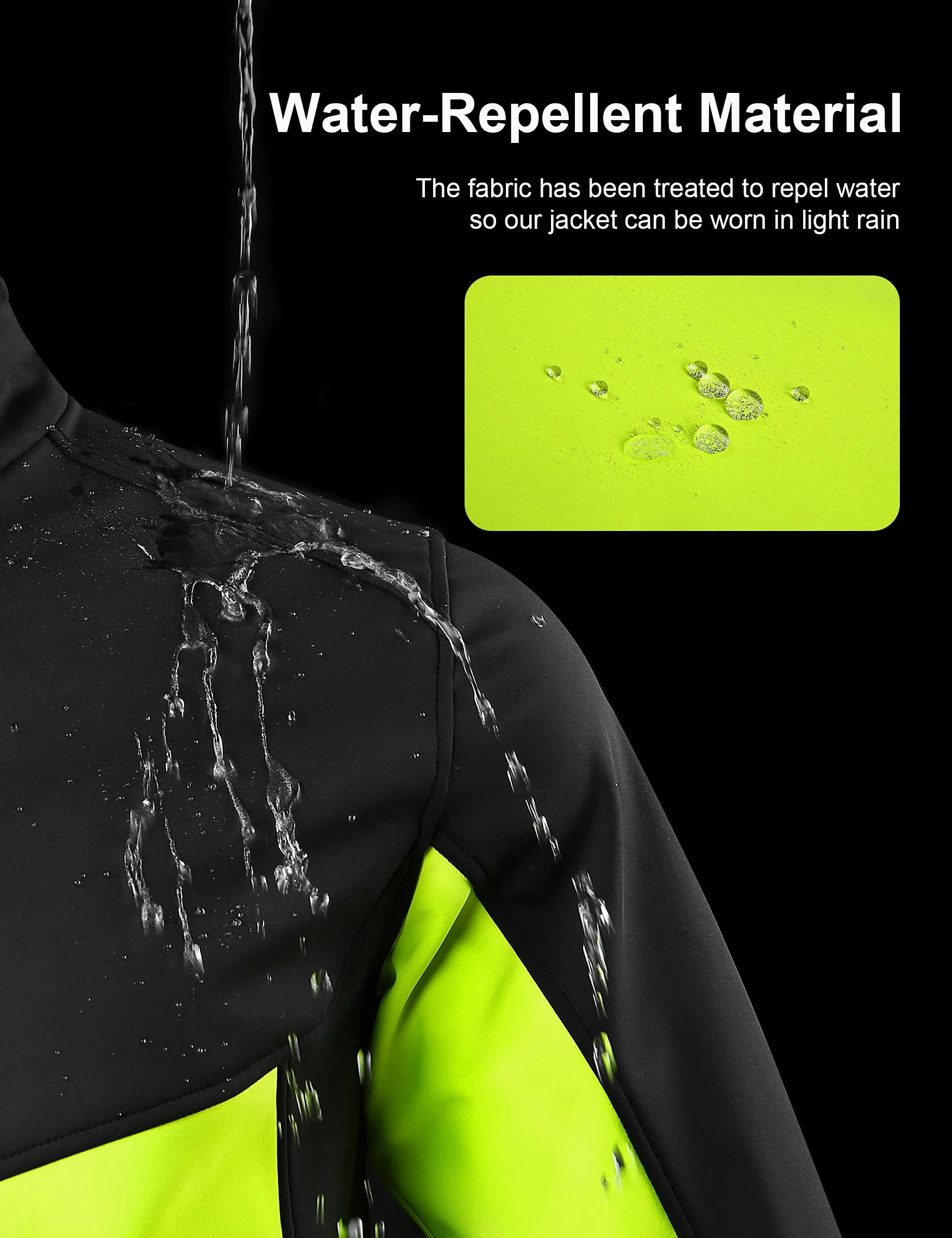INBIKE Giacca Antivento Ciclismo Uomo Giacche Ciclismo Invernale Impermeabile Bici Trekking Running Softshell Antipioggia Bicicletta