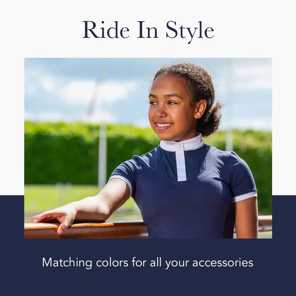 LeMieux Young Rider Belle Show Shirt con morbido tessuto elasticizzato, top sportivo per cavalieri equestri, maglietta classica leggera a maniche corte