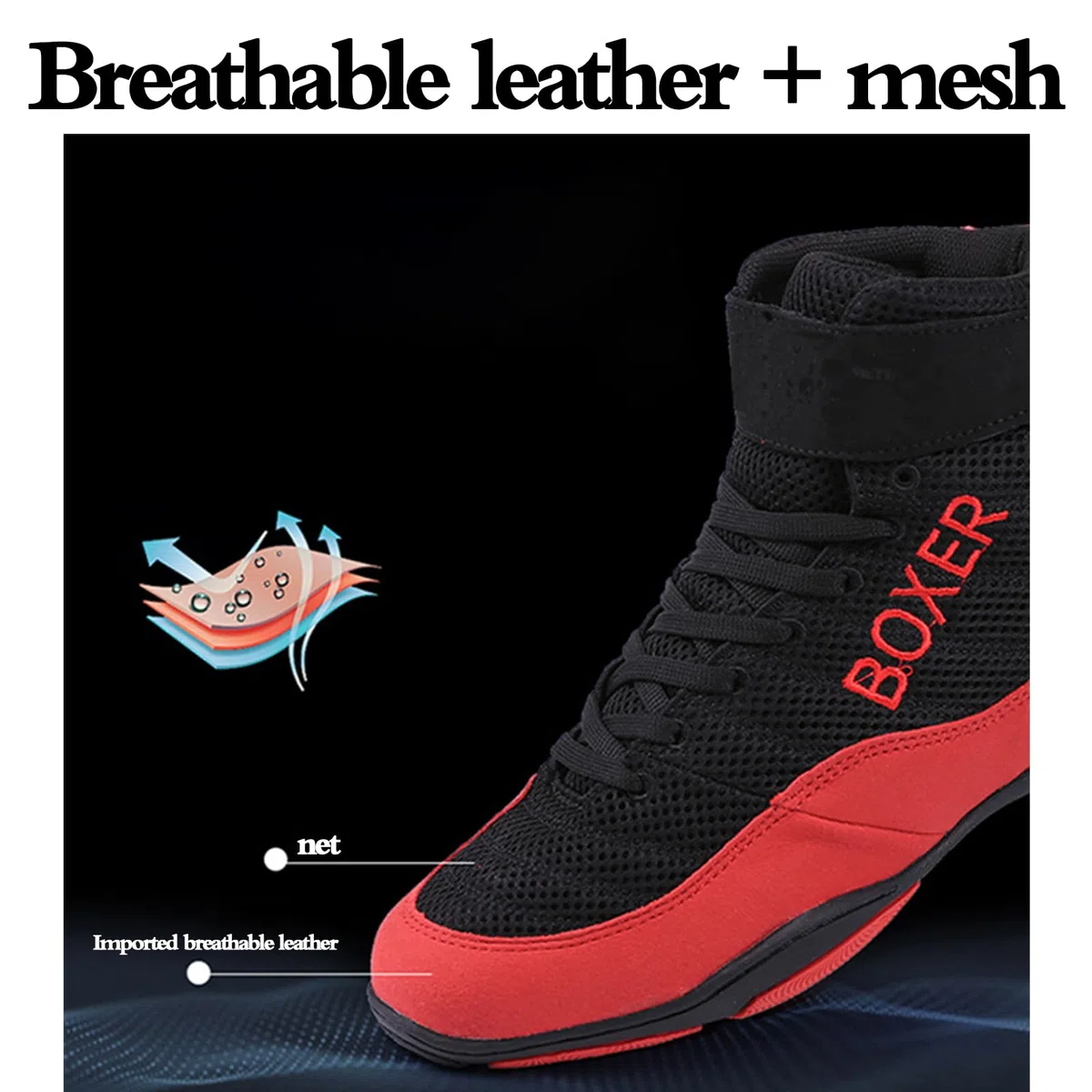 Scarpe Da Boxe Per Bambini,Ligthweight Wrestling Scarpe,Scarpe Da Boxe Giovanili,Traspiranti,Antiscivolo,Tessuto A Rete,Comfort Stabilità,Laced,Gioco Di Gambe Perfetto,Per Esercizio Fitness