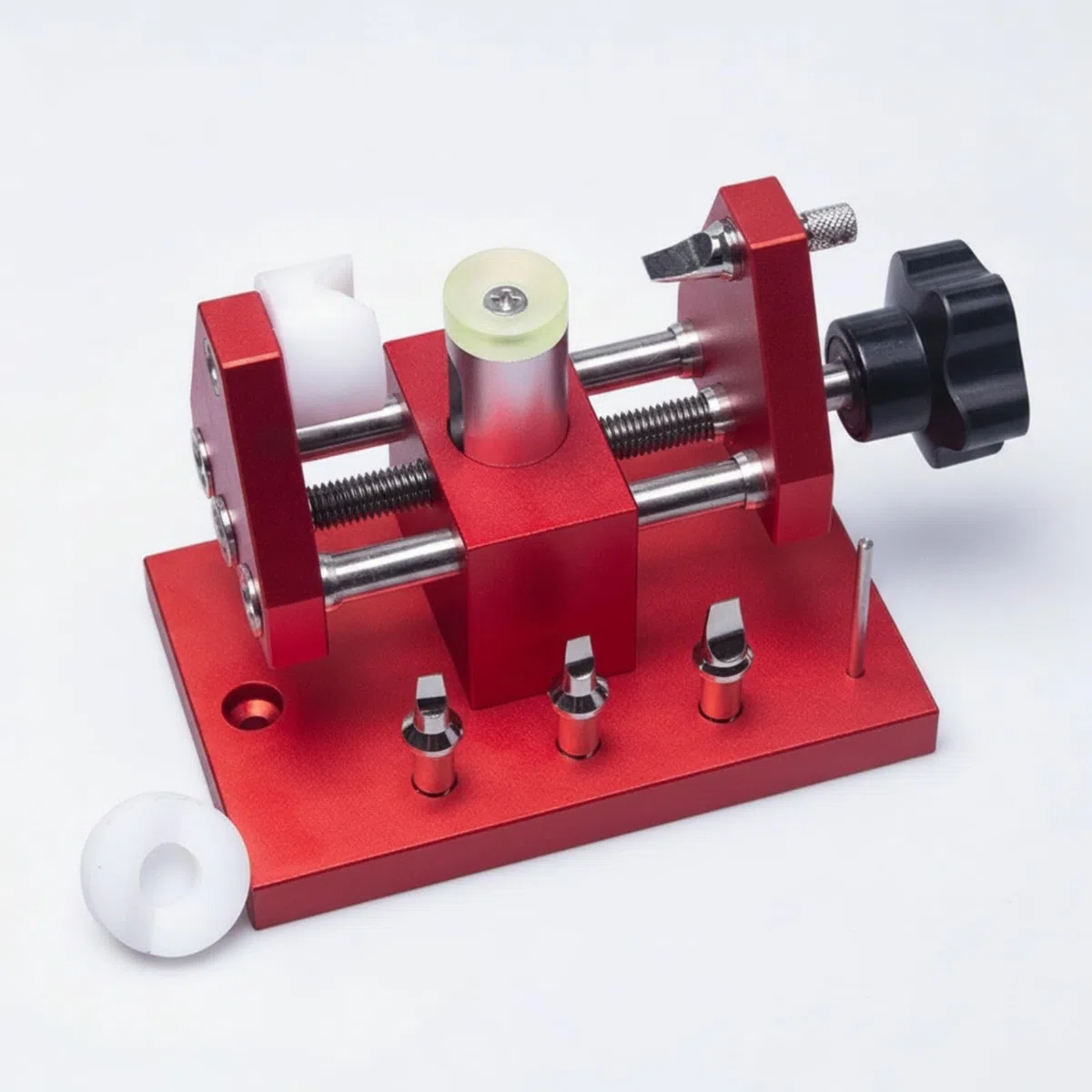 Apricasse Orologi Apricasse Dispositivo Fissaggio Strumento Riparazione Morsa Regolabile con Base in Metallo Anodizzato Adatto per Orologiai Laboratorio Banco di Riparazione