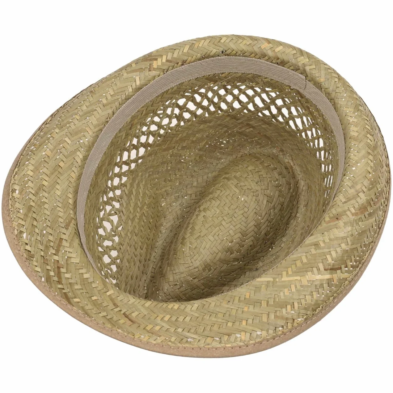 Cappello di paglia da vendemmiatore (protezione dal sole) per Lui e per Lei -Cappello da sole modello trilby - Cappello di paglia per l’estate in spiaggia o in vacanza - varie misure - Colore Naturale