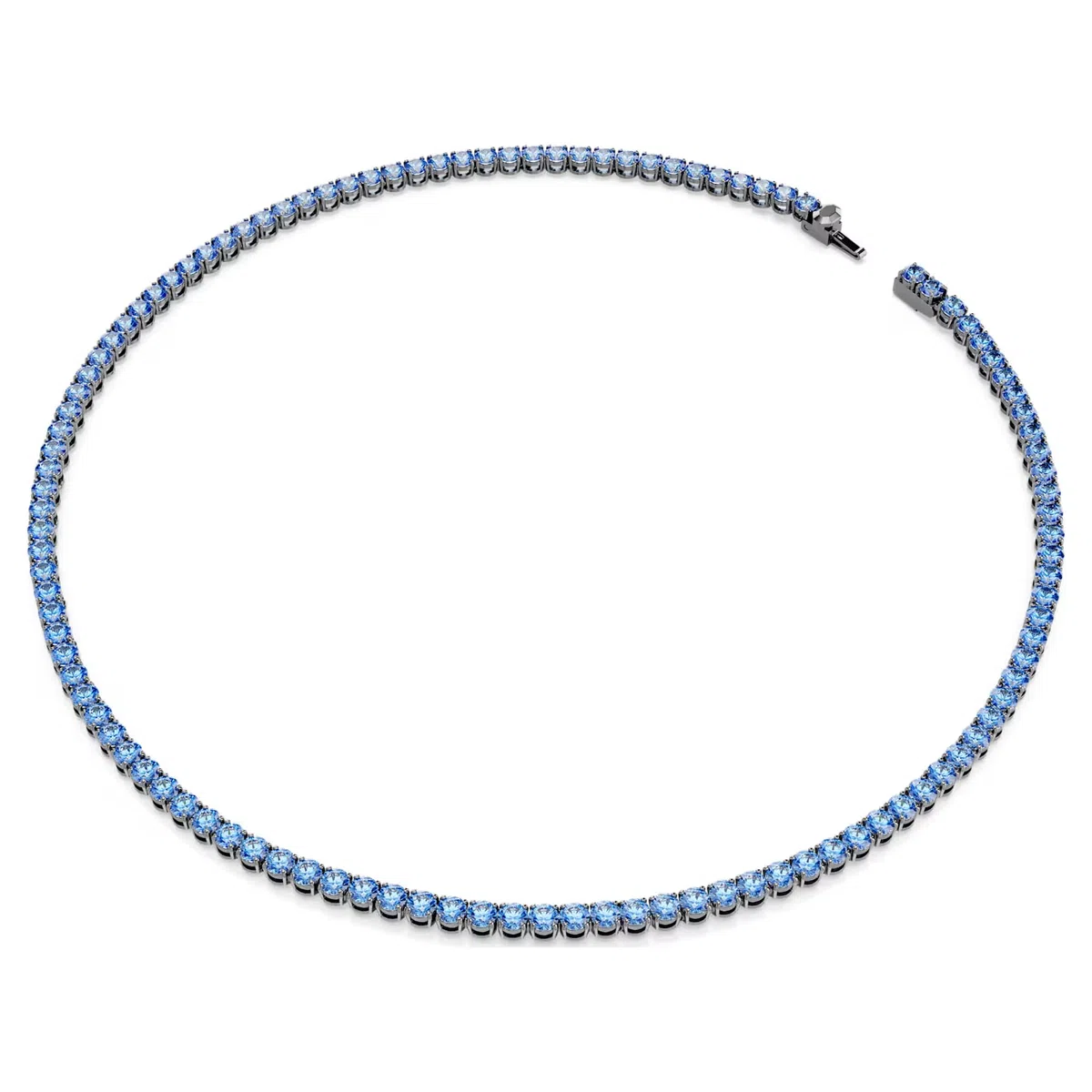 Swarovski Collana Tennis Matrix, taglio rotondo, blu, placcato rutenio