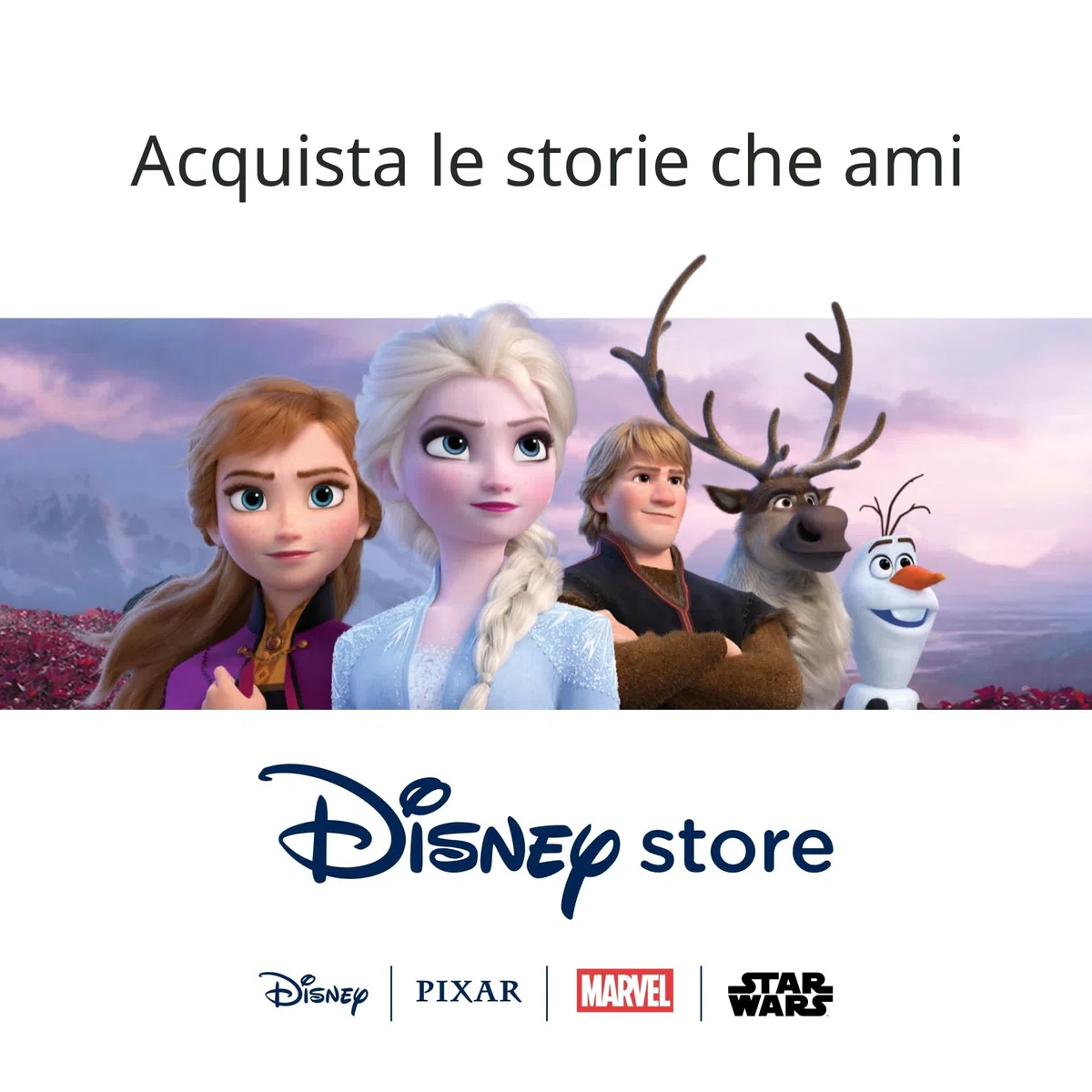 Disney Store Official trolley Frozen, 30 x 23 x 48 cm, valigia rigida blu per bambini, con manico telescopico, ruote multidirezionali, con Elsa, Olaf e motivo a fiocchi di neve