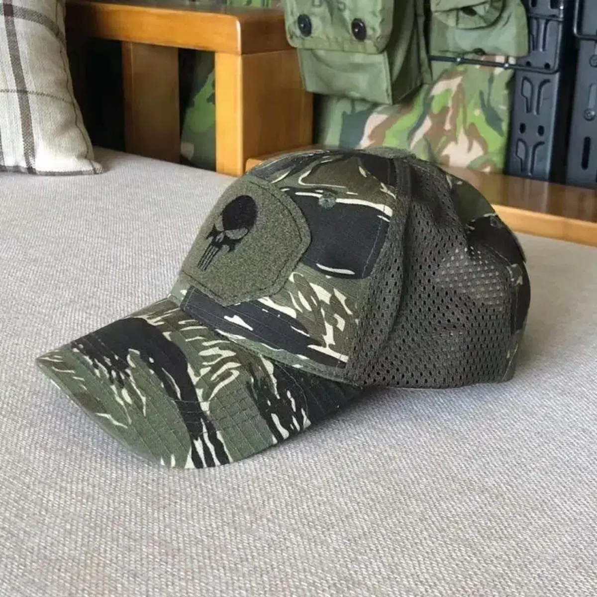ESUKAR Cappellino da baseball mimetico militare estivo con teschio, regolabile, per softair, escursionismo, casquette, cappelli per uomo e donna