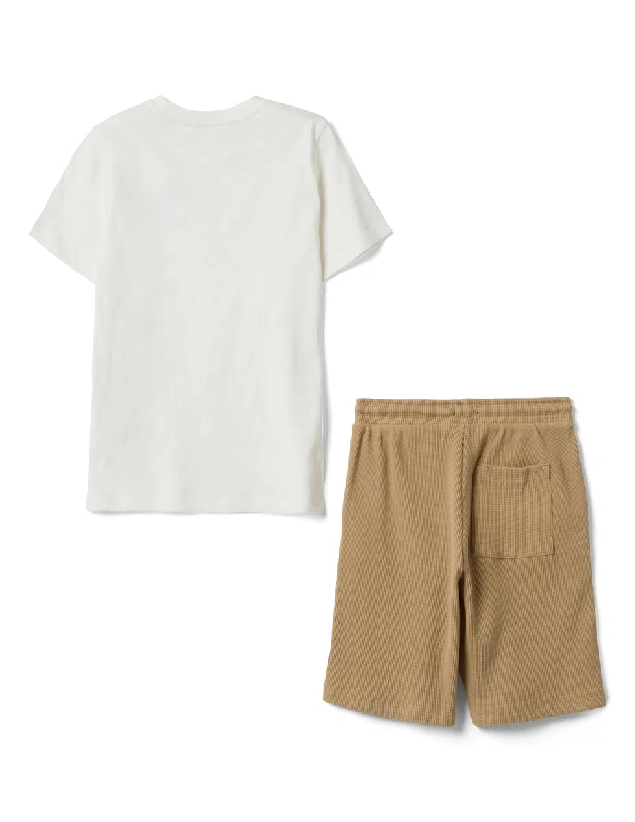 OVS KIDS Kit t-shirt shorts in puro cotone multicolor da ragazzo regular fit