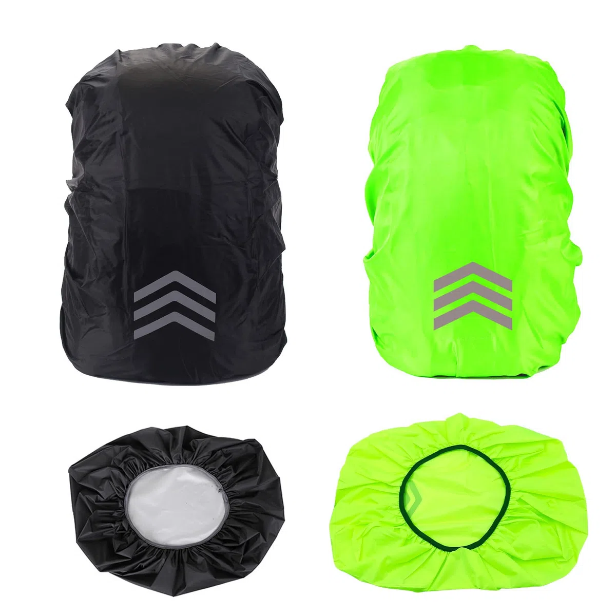 2 Pezzi Copri Zaino per Pioggia 30-40l, Coprizaino Impermeabile con Strisce Riflettenti, Antiabrasivo Coprizaino Scuola Antipioggia per Ciclismo, Escursionismo, Viaggi, attività All'Aperto
