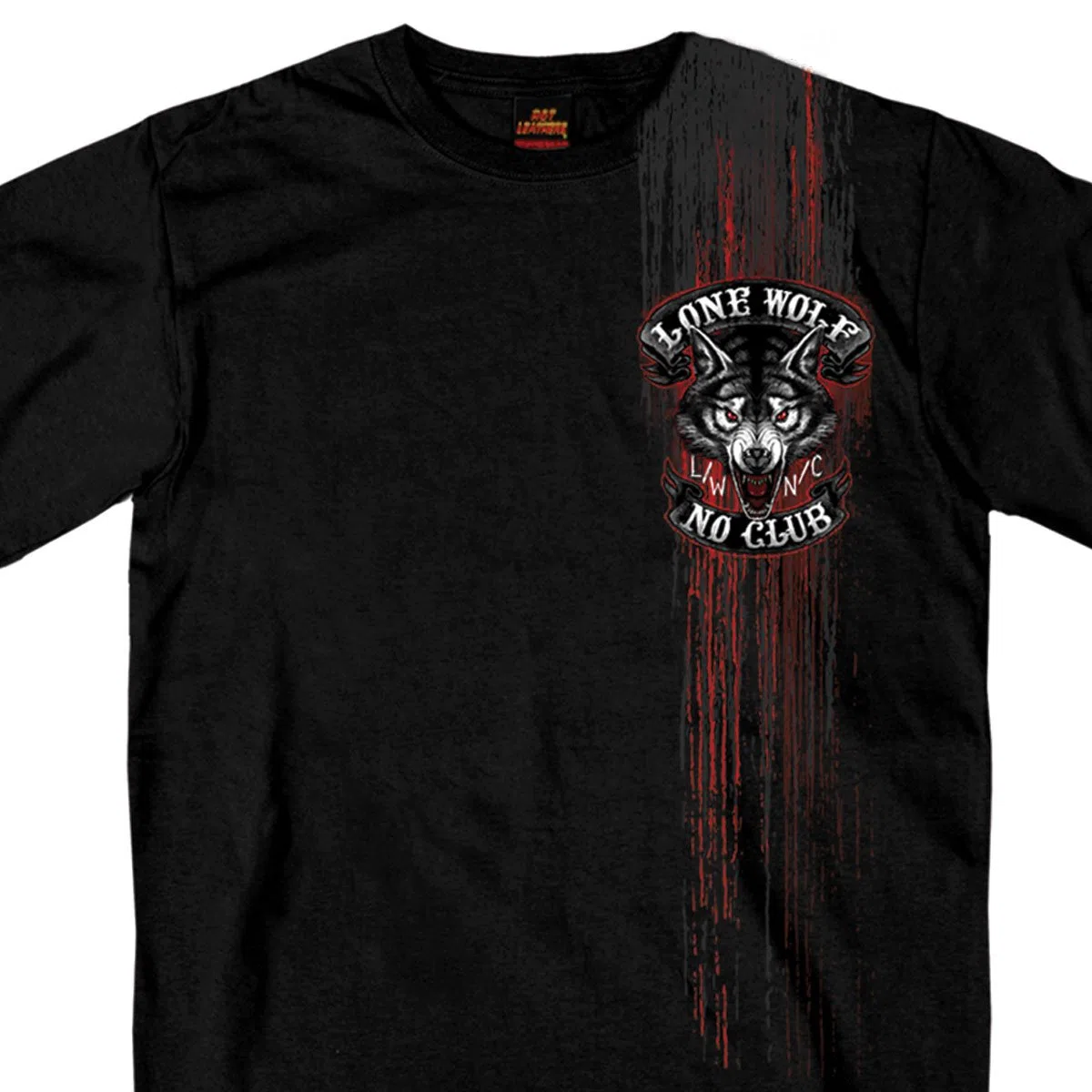 Hot Leathers Jumbo Lone Wolf 1% Cotone Stampato bifacciale t-Shirt da Motociclista