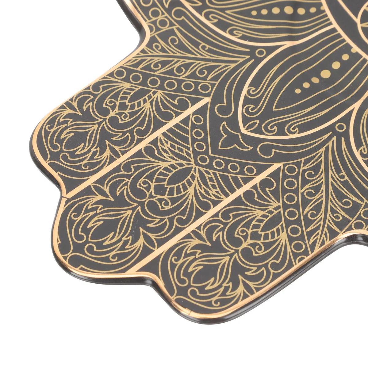 SHERCHPRY Vassoio in Ceramica Decorativo Mano di Fatima, Sottobicchiere da Tavolo Multifunzione, Piatto Espositore per Gioielli e Organizer per Scrivania, Regalo la Casa e Ufficio