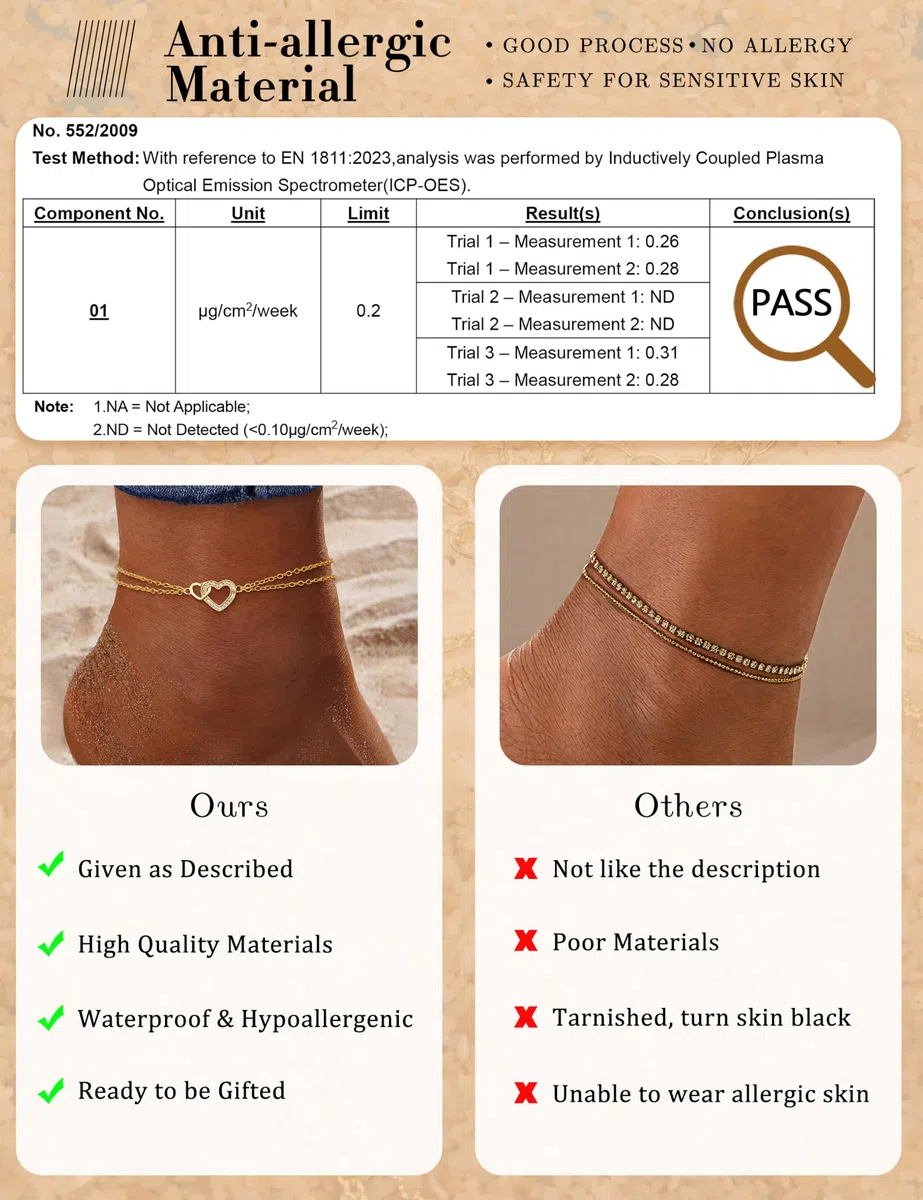 MILACOLATO Cavigliera Donna Argento 925 Delicato CZ Graffetta Cuore Strato Impermeabile Cavigliere Oro Regolabili Extra Large Cavigliera Gioielli per Piedi da Spiaggia