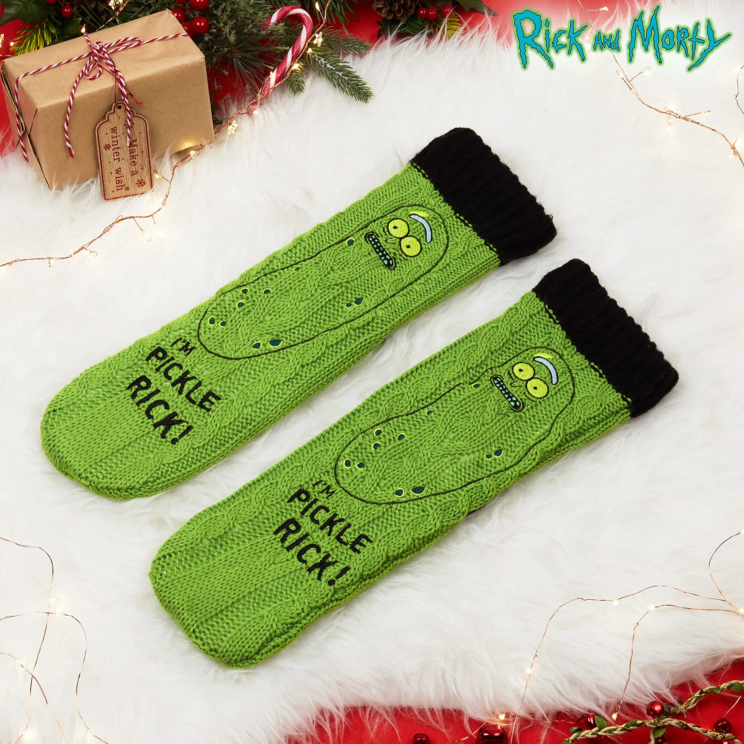 RICK AND MORTY Calze Uomo EU 38-44, Calzini Antiscivolo a Pantofola, Calzini Caldi Uomo, Idea Regalo Accogliente