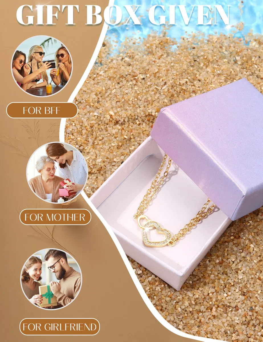MILACOLATO Cavigliera Donna Argento 925 Delicato CZ Graffetta Cuore Strato Impermeabile Cavigliere Oro Regolabili Extra Large Cavigliera Gioielli per Piedi da Spiaggia