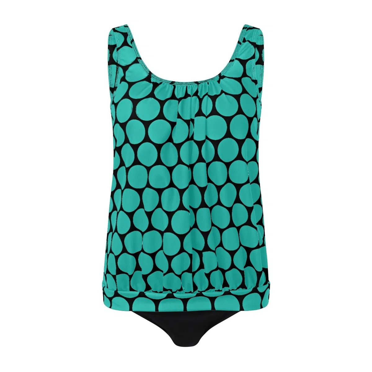 Generico Tankini Donna Mare Curvy Costumi da Bagno Tankini, Traghetti Eleganti e Orlo Stratificato Fluido, Copertura Addominale