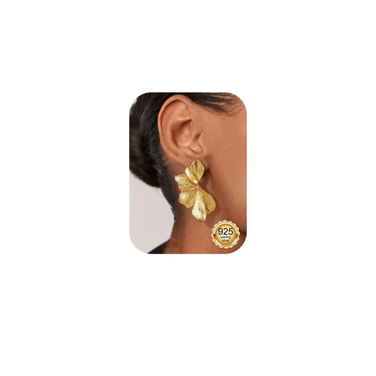 Chriscoco Orecchini Fiore Argento 925 Spillone Placcati Oro 14K Orecchini Statement Grandi Ipoallergenici Orecchino a Fiore Pendenti Donna Petalo Leggeri Gioielli Boho
