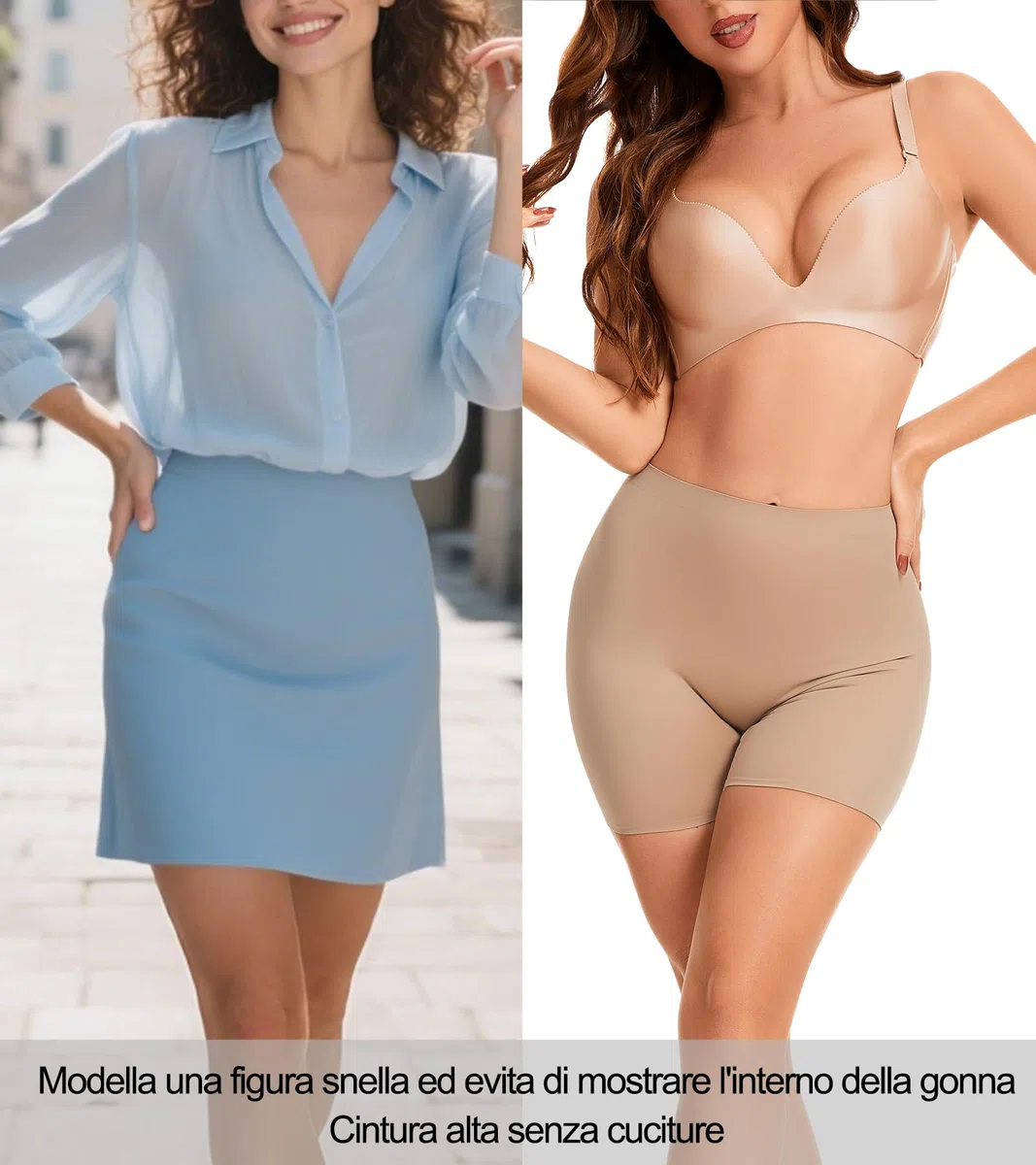 Pantaloncini Modellante Donna Culotte Contenitivi Shorts Senza Cuciture Vita Media