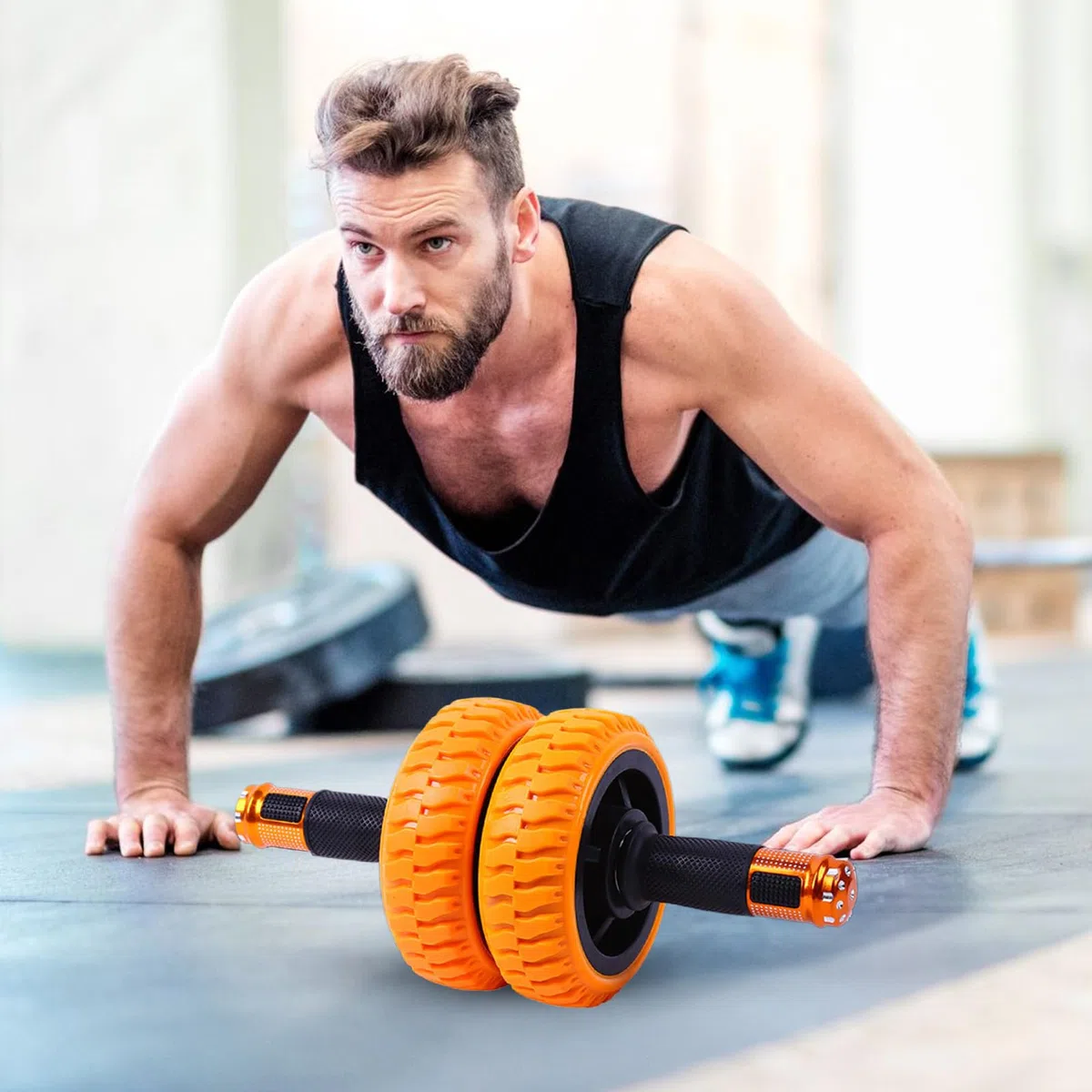 Ruota Ab Roller Attrezzo Allenamento Addominali Casa Fitness | Ruota per Addominali 15 Cm Allenamento Per Interni Famiglia Esterni Ufficio Viaggio Lavoro