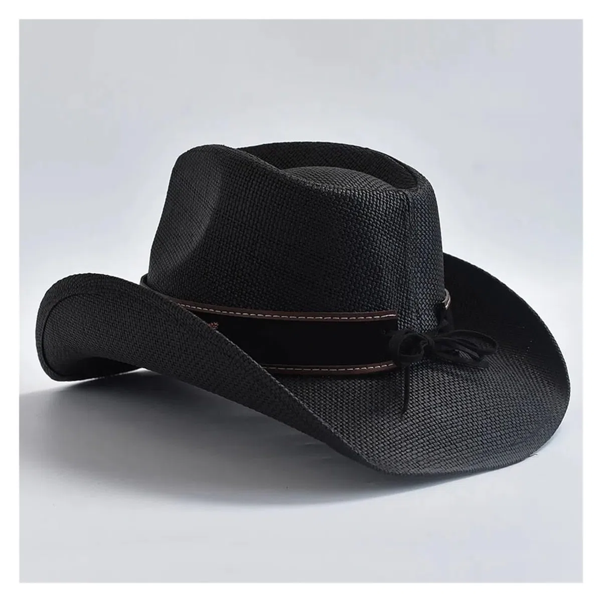 Cappello Cowboy Cappello da Cowboy Vintage con Bordo Arricciato, Stile Western, in Paglia, for Uomo e Donna, Estivo