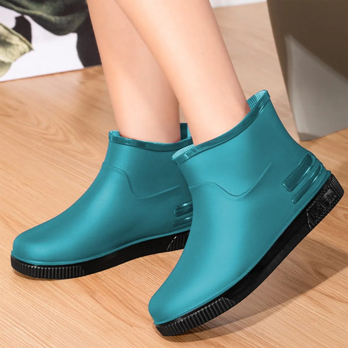 Stivali da Donna Wellington Moda Antivento Stivali con Suola Antiscivolo Chelsea Impermeabili Stivaletti Corti Impermeabili di Gomma con Tacco Basso Antiscivolo Rain Boots per Esterni