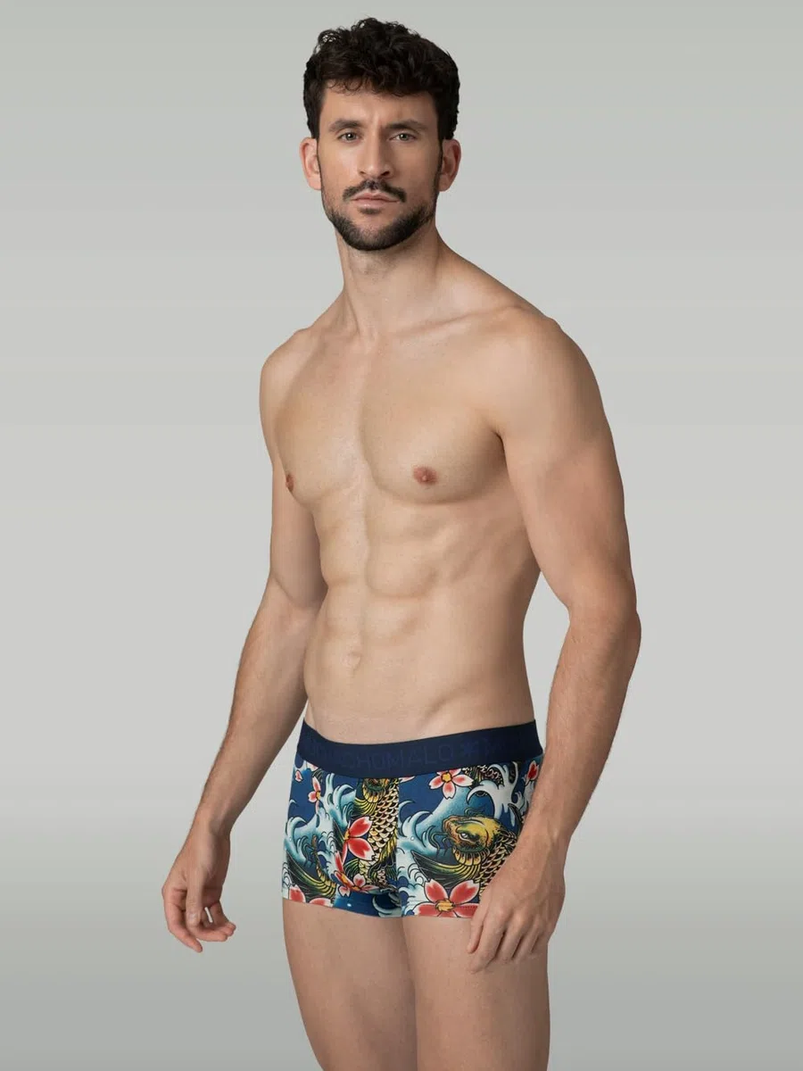 Muchachomalo Uomo Trunks 3-Pack, Fantasia, Cotone, Fascia Elastica