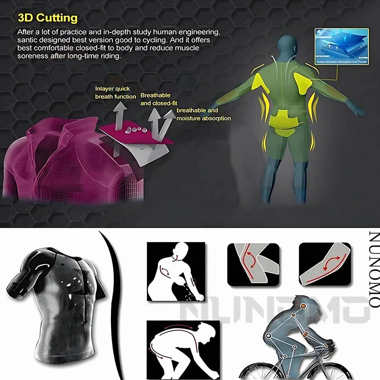 Abbigliamento Completo Ciclismo Uomo Estivo Tuta Bici da Corsa Professionale Maglia MTB + Pantaloncini Imbottiti con Gel 9D,Salopette Pantaloncini Corti