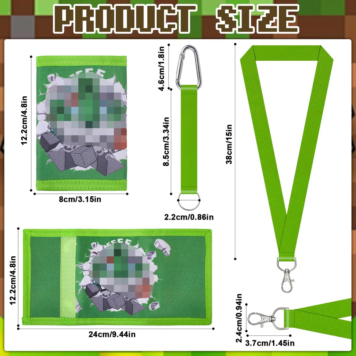 Portafoglio Bambino 24 * 12cm portafogli per bambini, Portamonete Bambino, Portafogli Bambini per regalo di compleanno, rientro a scuola (Verde)